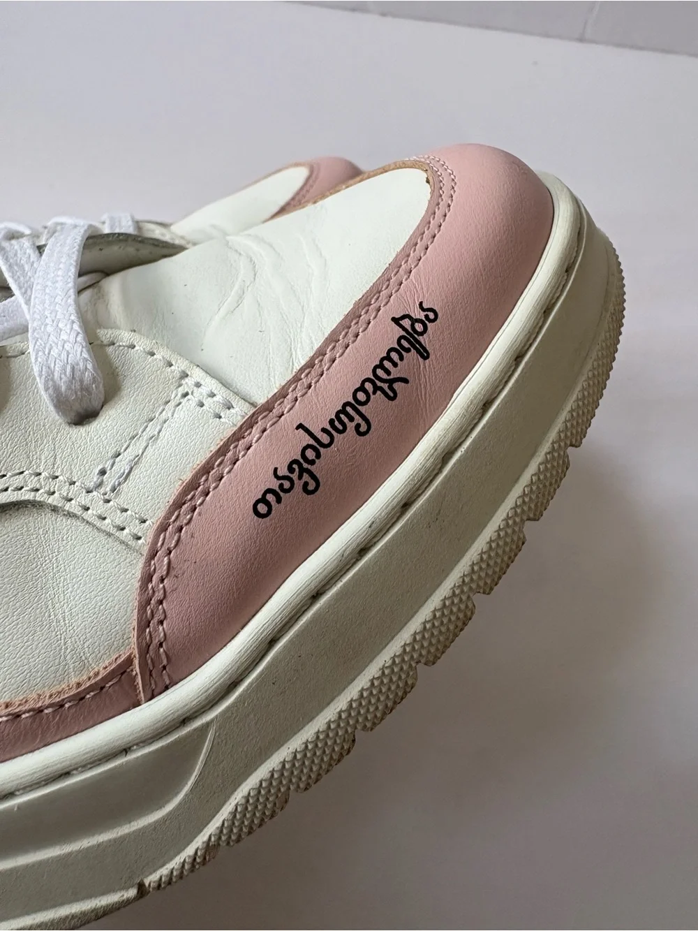 Crosty Onda White Pink Sneakers Flats Casual Freedom Leather Handmade 10 Preppy